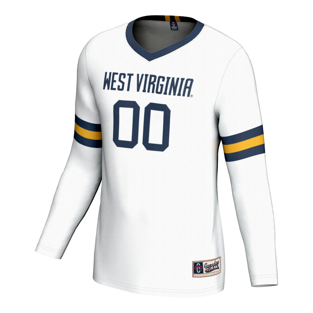 West Virginia Mountaineers NIL Pick-A-Player Lightweight Volleyball Jersey - White product image 3, provided for visual