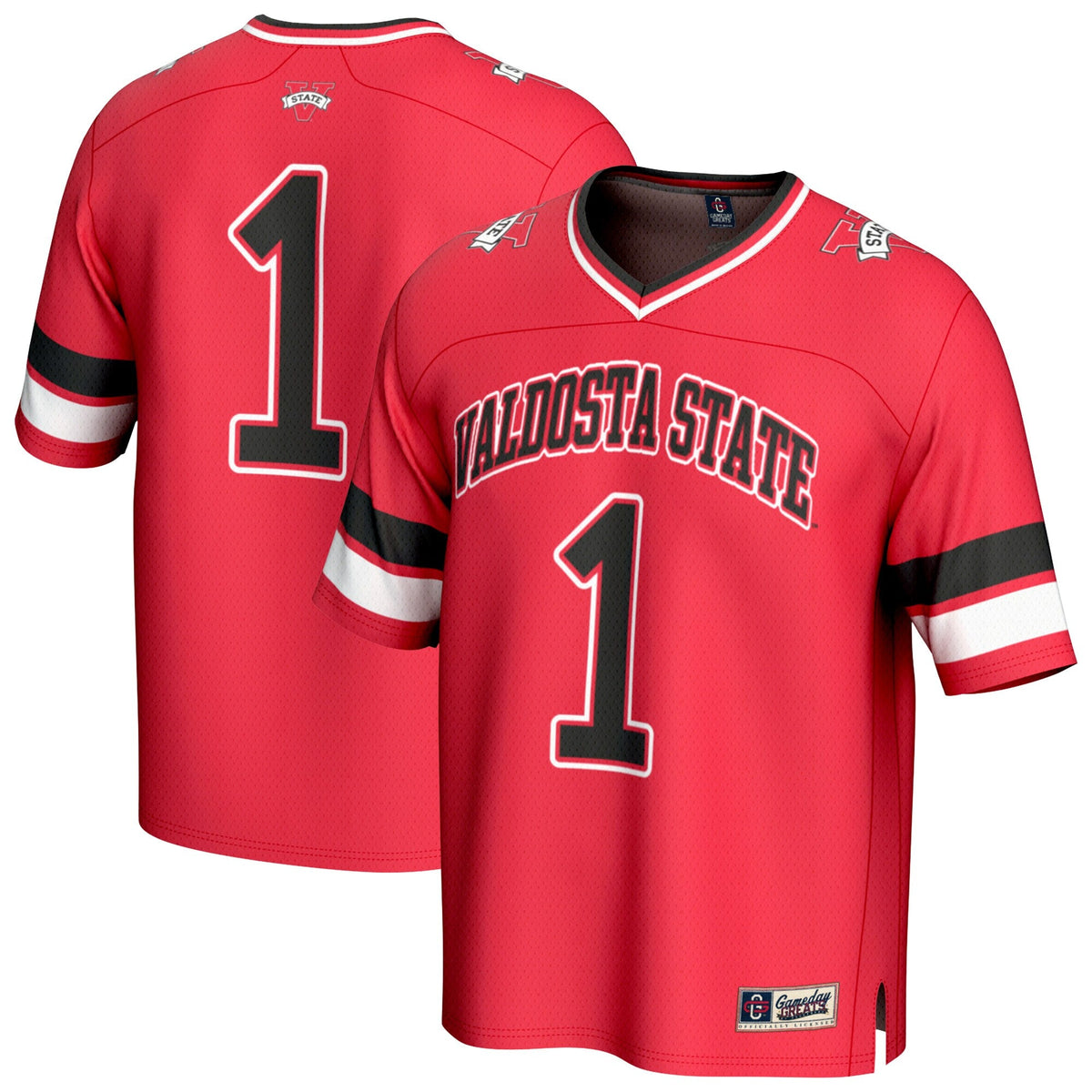 #1 Valdosta State Blazers Lightweight Collegiate Football Fashion Jersey - Red product image 2, provided for visual