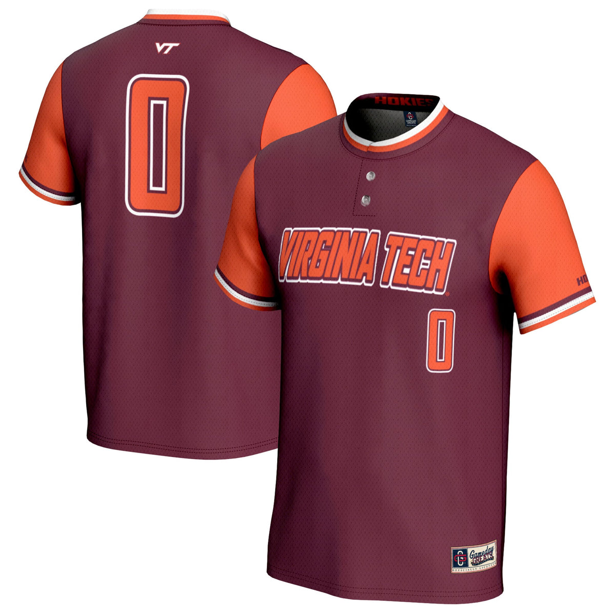#0 Virginia Tech Hokies Softball Fashion Jersey - Maroon product image 2, provided for visual reference and product detail