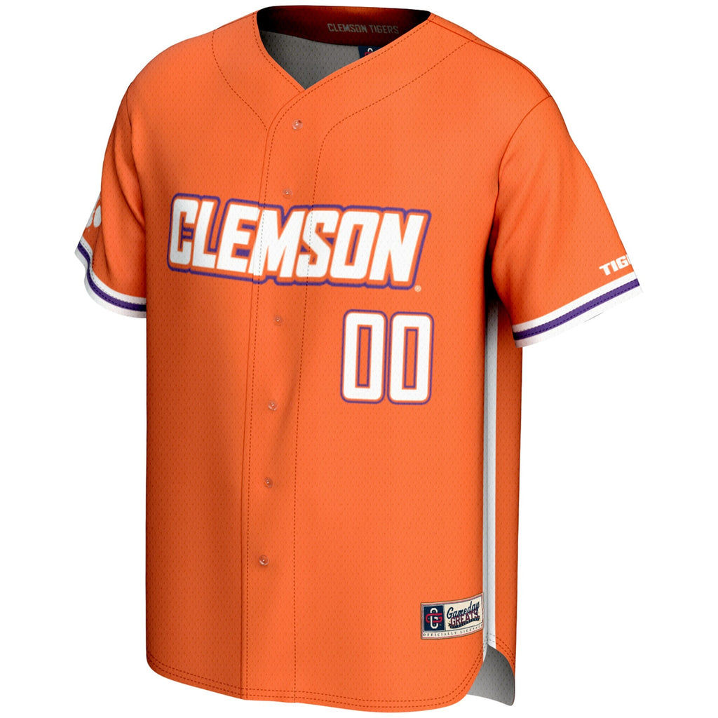 Clemson Tigers NIL Pick-A-Player Lightweight Baseball Jersey - Orange product image 3, provided for visual reference and