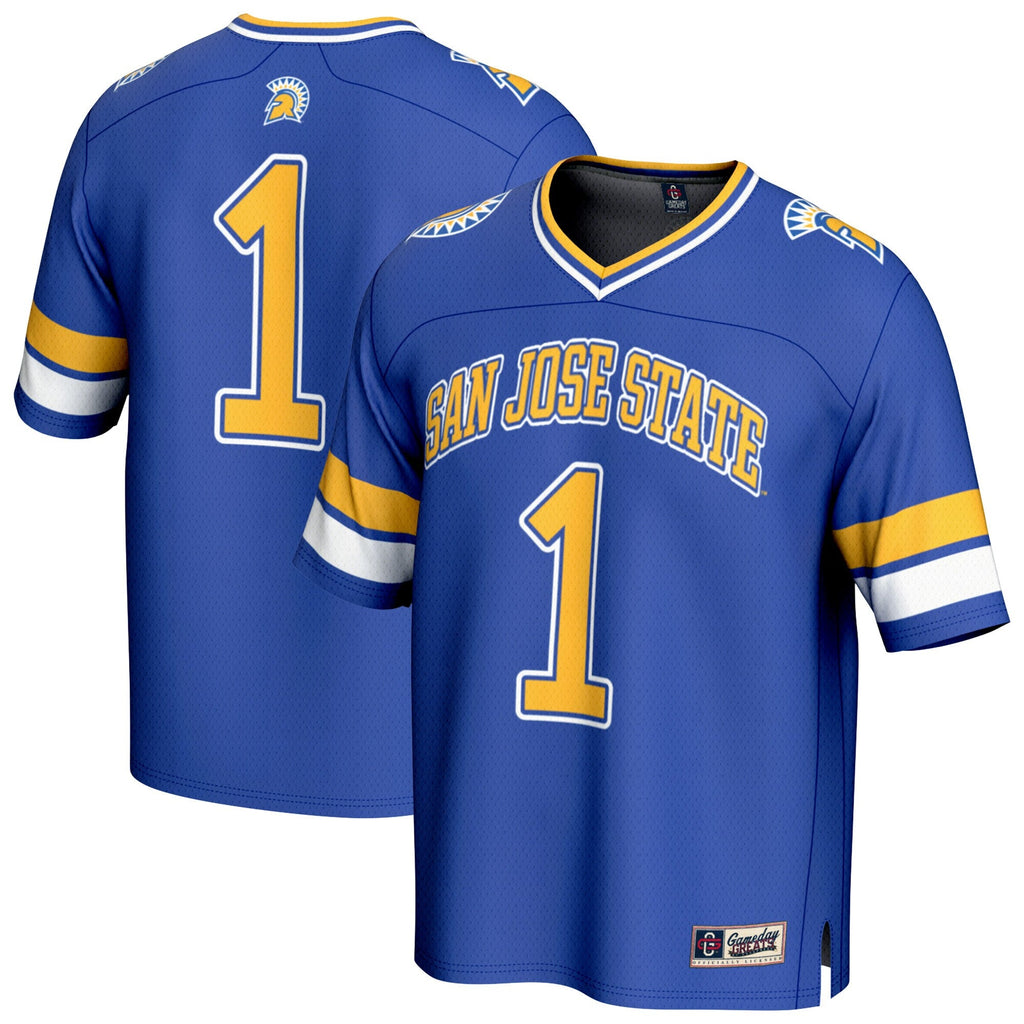 #1 San Jose State Spartans Lightweight Collegiate Football Fashion Jersey - Royal product image 2, provided for visual