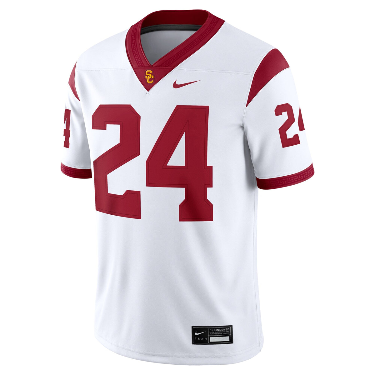 #24 White USC Trojans Game Jersey product image 3, provided for visual reference and product detail review