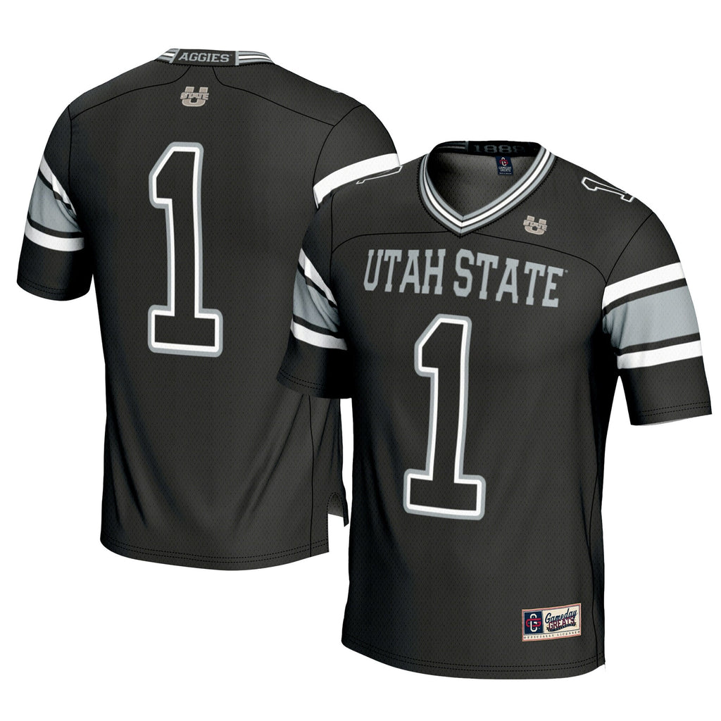 #1 Utah State Aggies Football Jersey - Black product image 1, provided for visual reference and product detail review