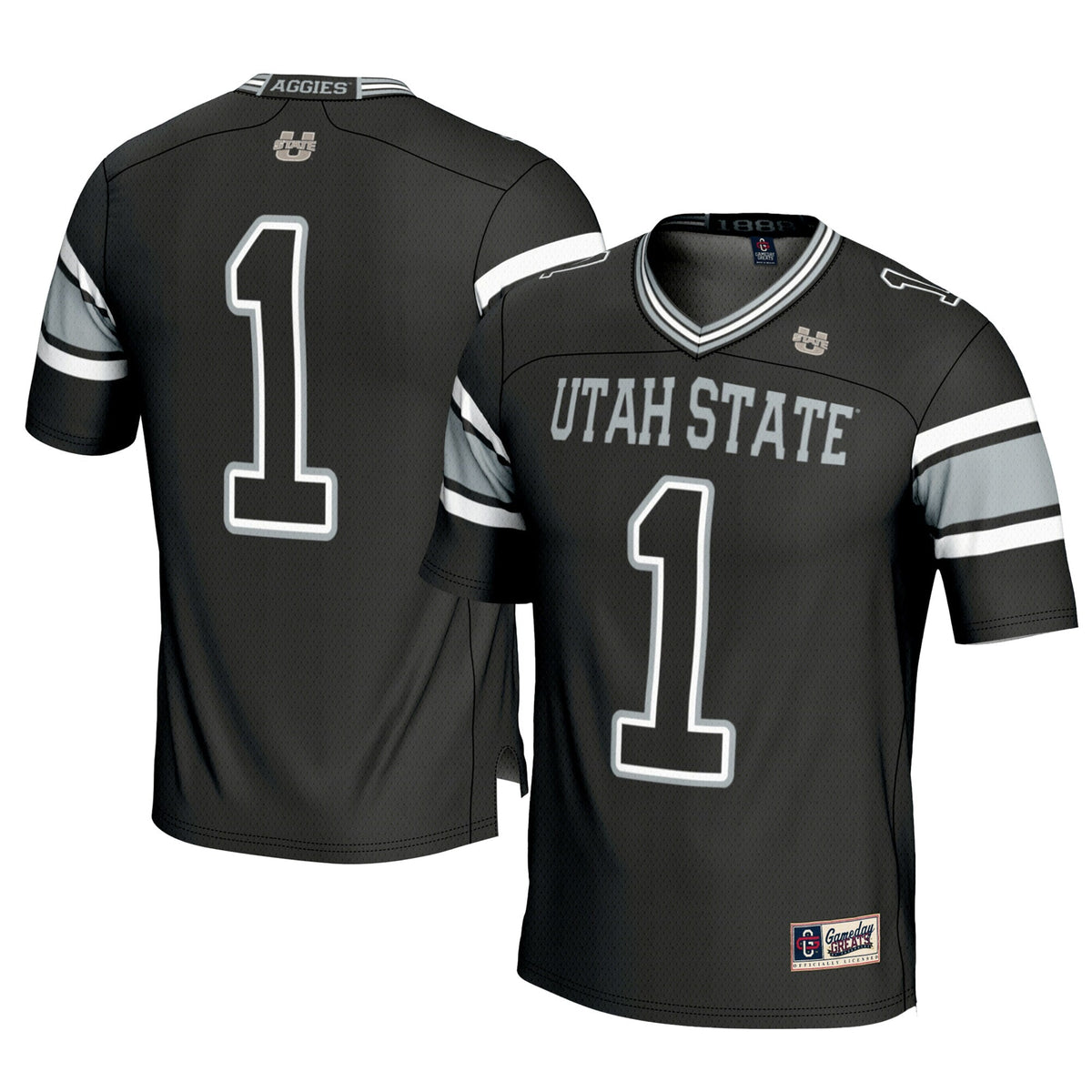 #1 Utah State Aggies Football Jersey - Black product image 1, provided for visual reference and product detail review