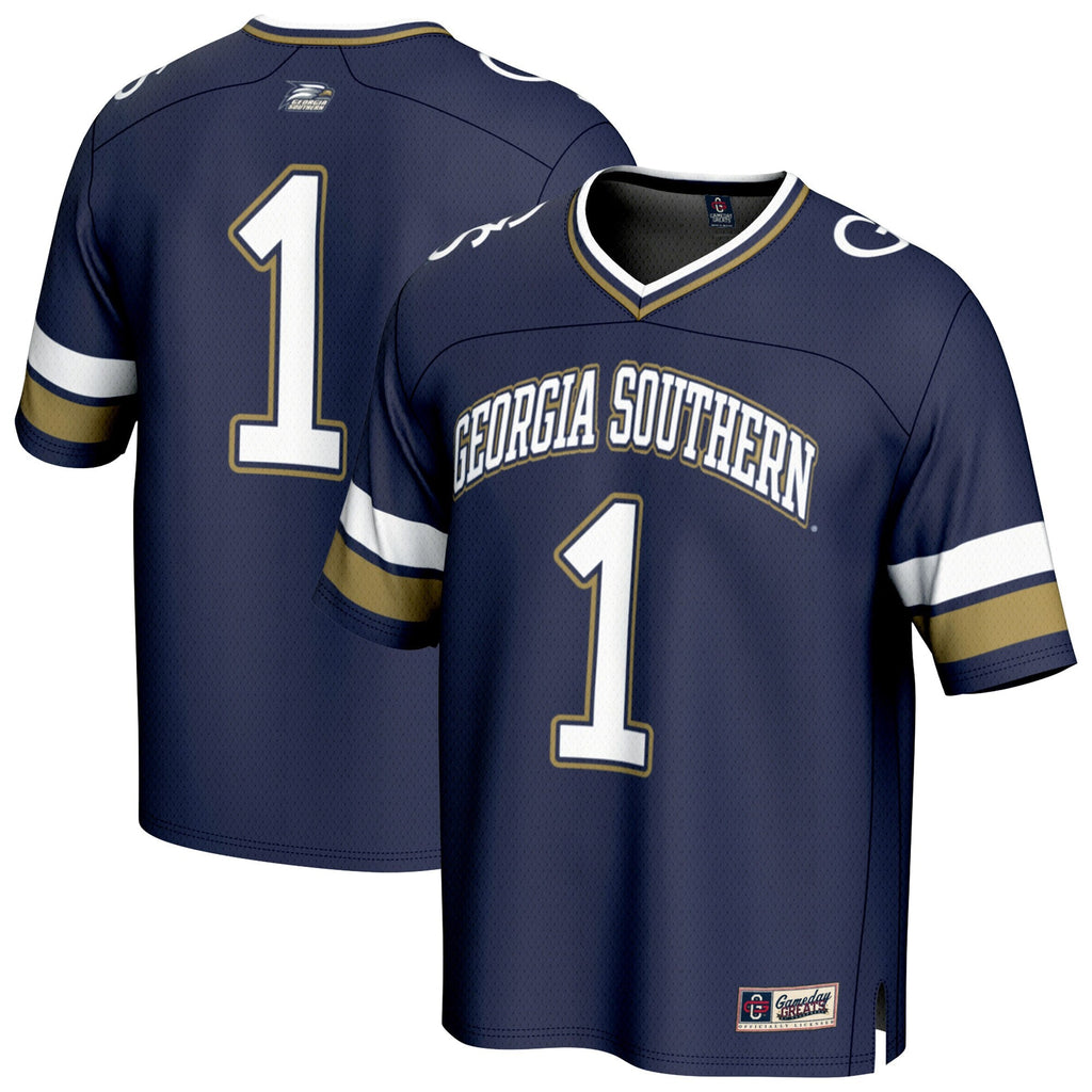 #1 Georgia Southern Eagles Lightweight Collegiate Football Fashion Jersey - Blue product image 2, provided for visual