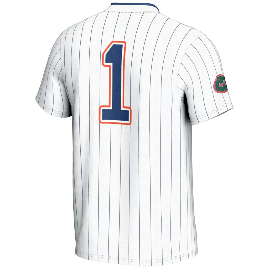 #1 Florida Gators Lightweight Softball Jersey - White product image 4, provided for visual reference and product detail