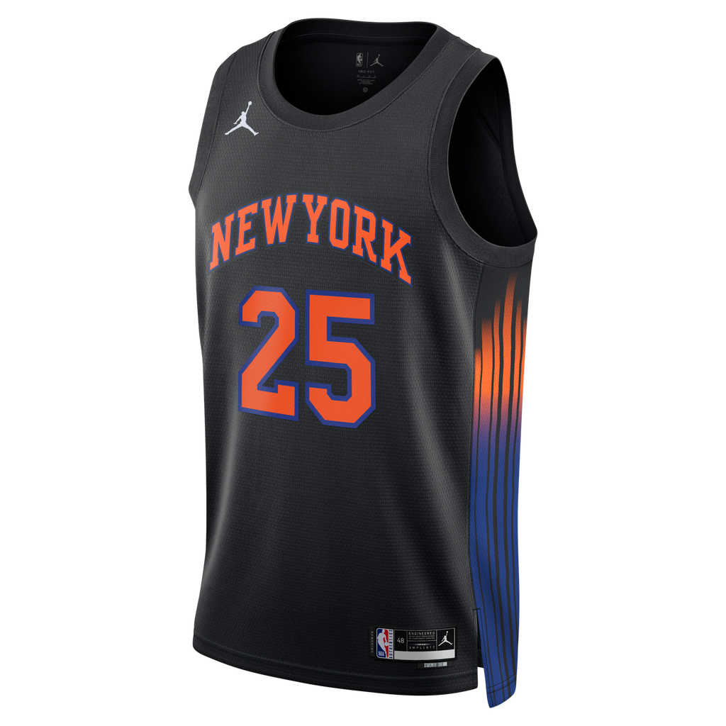 New York Knicks Statement Edition Jersey - Black - Mikal Bridges product image 3, provided for visual reference and product