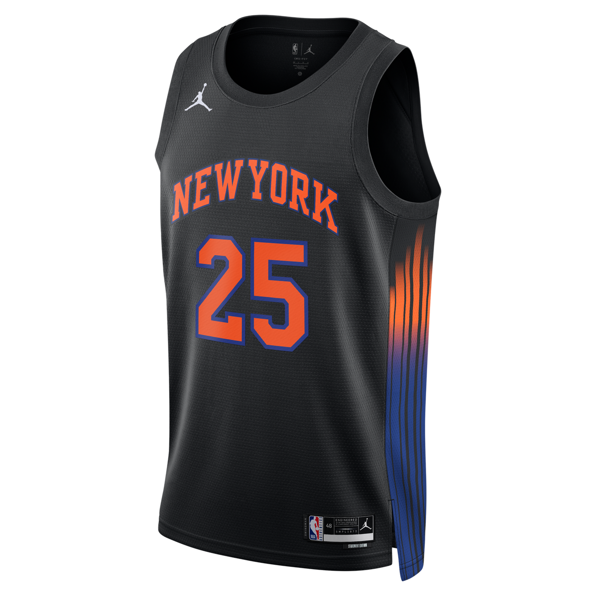 New York Knicks Statement Edition Jersey - Black - Mikal Bridges product image 3, provided for visual reference and product