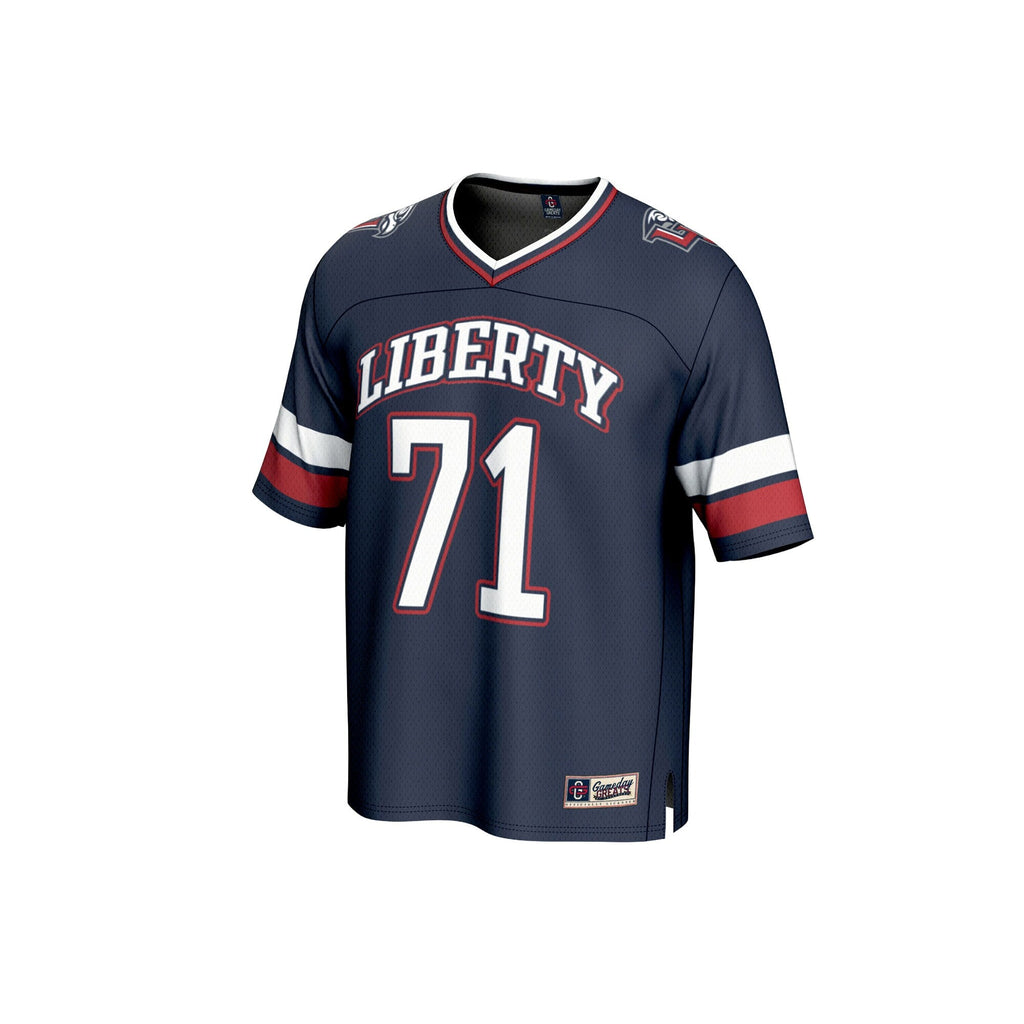 #71 Liberty Flames Lightweight Football Fashion Jersey - Navy product image 3, provided for visual reference and product