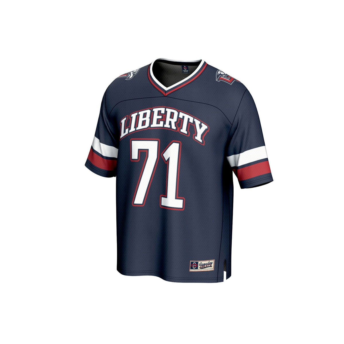 #71 Liberty Flames Lightweight Football Fashion Jersey - Navy product image 3, provided for visual reference and product
