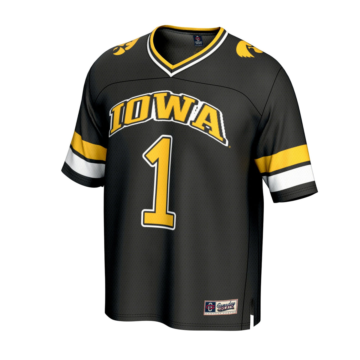 Iowa Hawkeyes Lightweight Collegiate Football Fashion Jersey - Black product image 3, provided for visual reference and