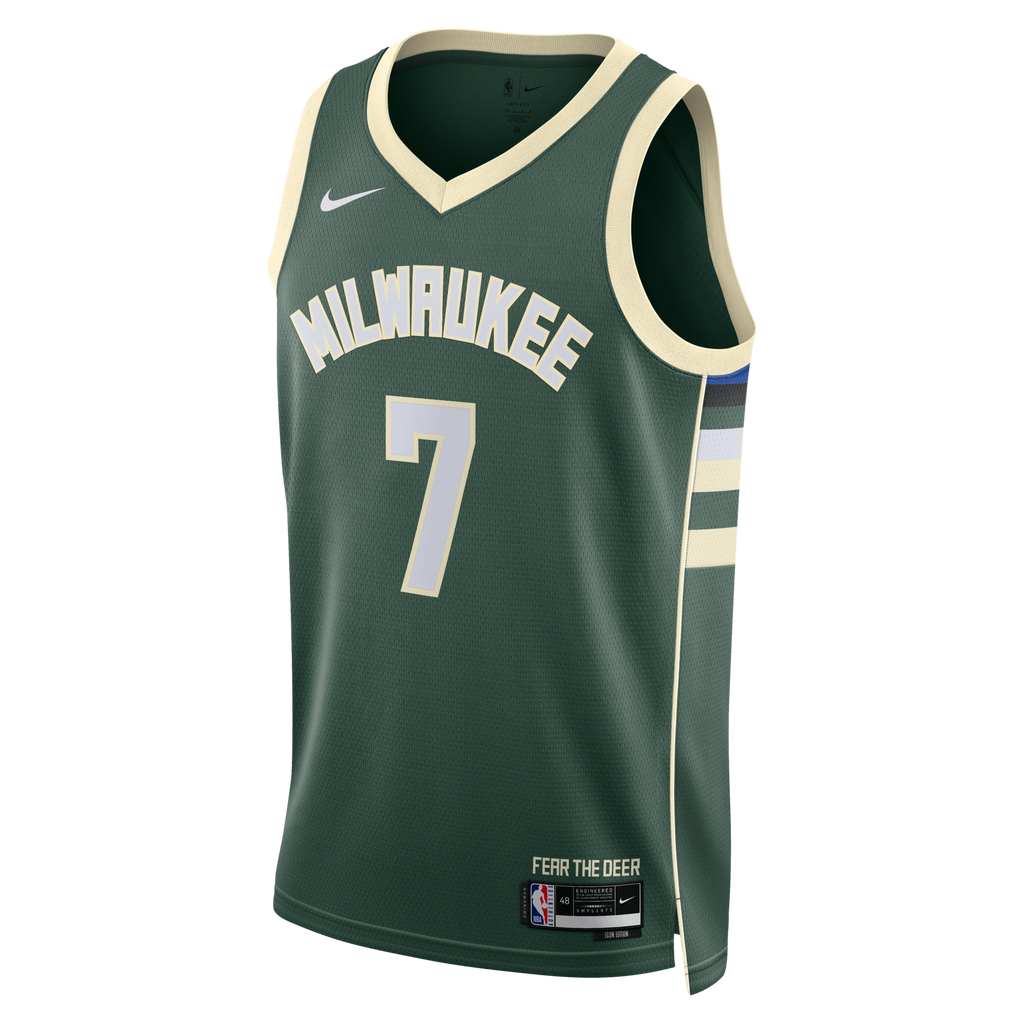 Milwaukee Bucks Icon Edition Swingman Jersey - Hunter Green - Kevin Porter Jr. product image 3, provided for visual