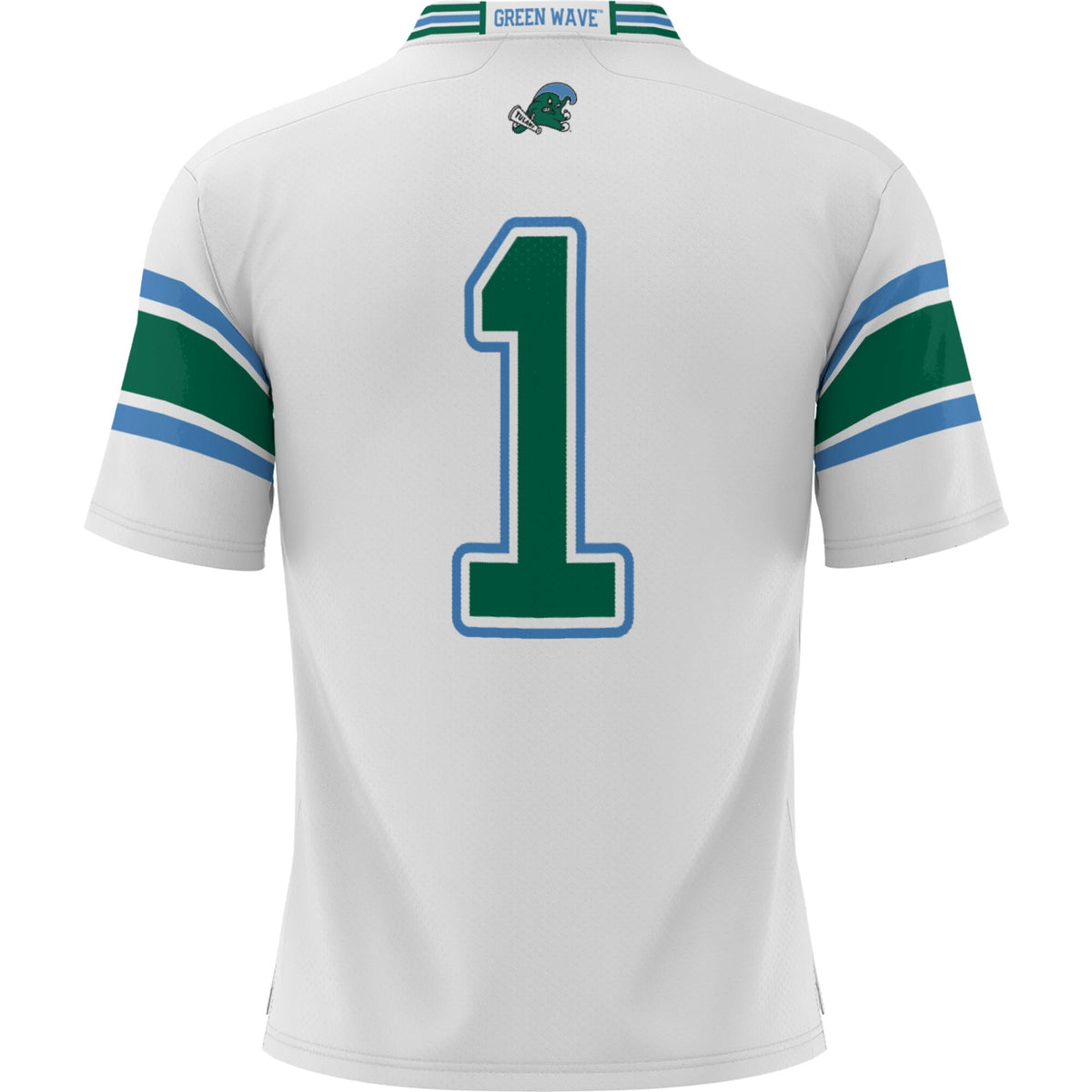 #1 Tulane Green Wave Football Jersey - White product image 4, provided for visual reference and product detail review