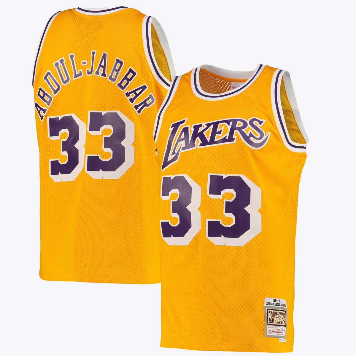 Los Angeles Lakers Kareem Abdul-Jabbar Road Swingman Jersey - Light Gold product image 1, provided for visual reference and