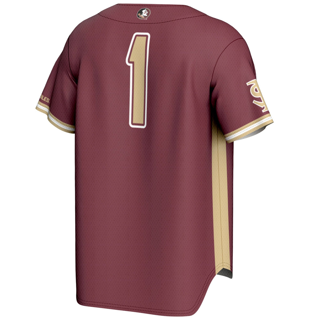 #1 Florida State Seminoles Lightweight Baseball Jersey - Garnet product image 4, provided for visual reference and product
