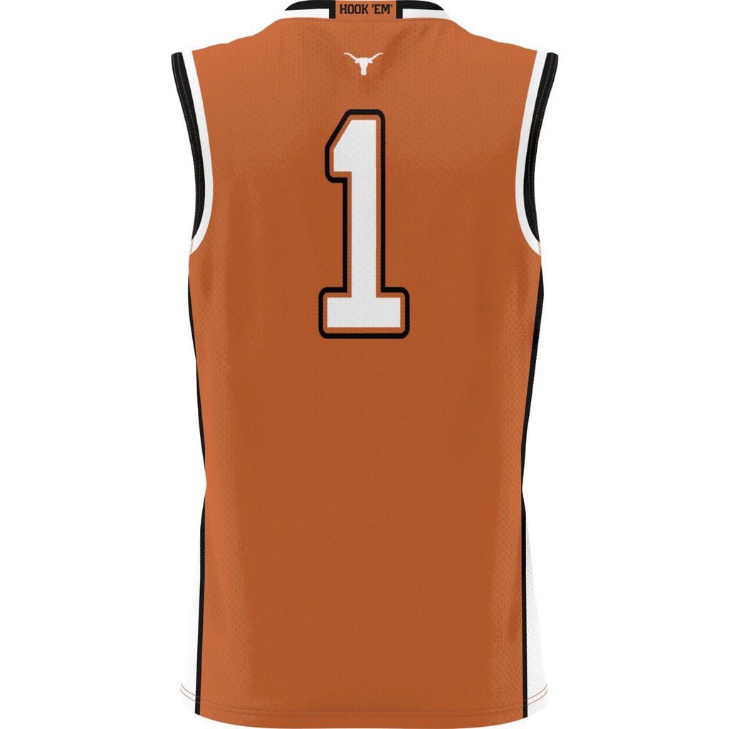 #1 Texas Longhorns Lightweight Collegiate Basketball Jersey - Texas Orange product image 4, provided for visual reference