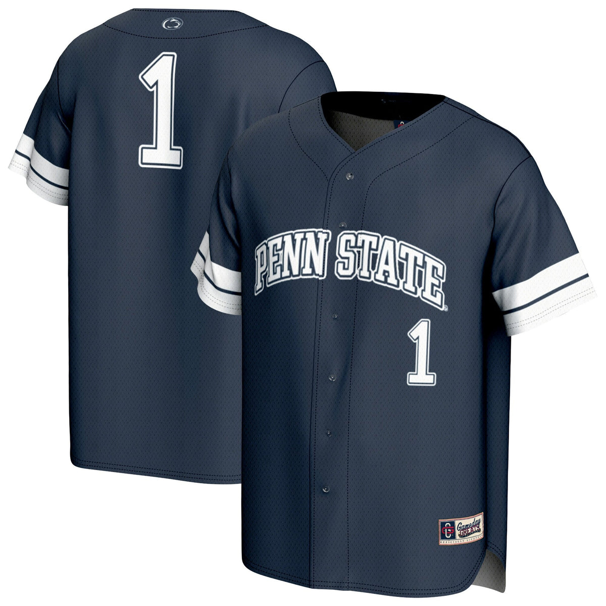 #1 Penn State Nittany Lions Lightweight Collegiate Baseball Fashion Jersey - Navy product image 1, provided for visual