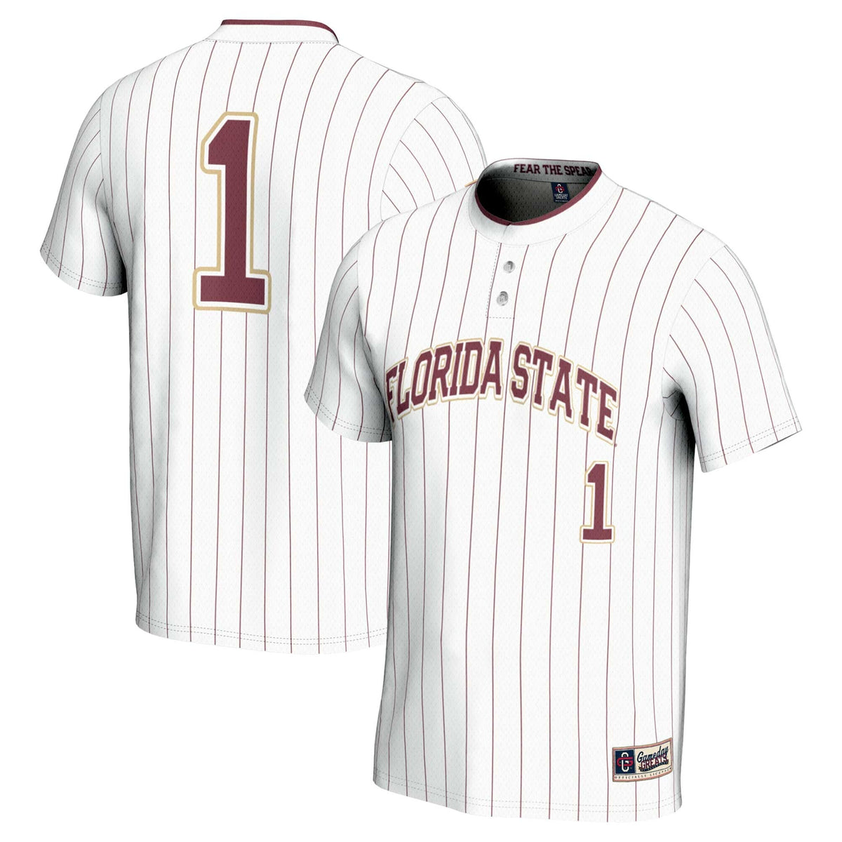 #1 Florida State Seminoles Lightweight Softball Jersey - White product image 1, provided for visual reference and product