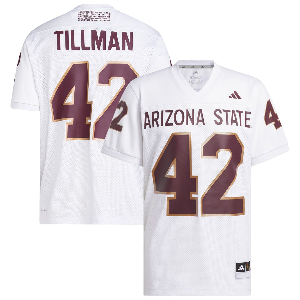 Pat Tillman #42 White Arizona State Sun Devils Away Icon Premier Football Jersey product image 1, provided for visual