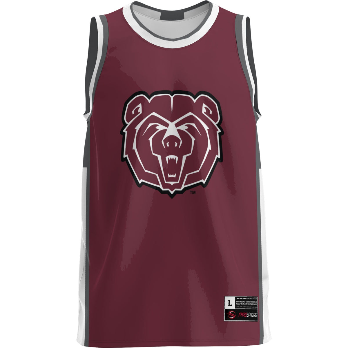Missouri State University Bears Lightweight Basketball Jersey - Maroon product image 3, provided for visual reference and