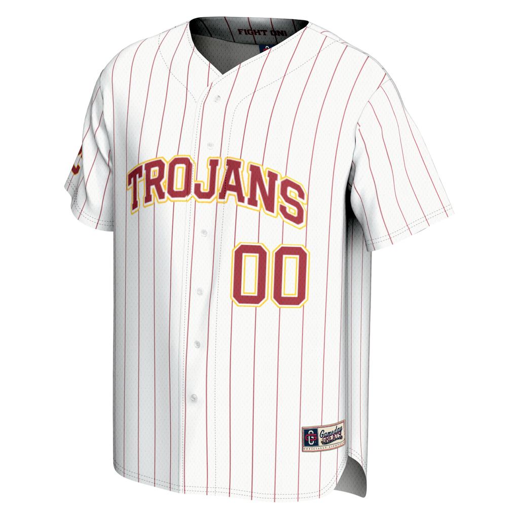 USC Trojans NIL Pick-A-Player Baseball Lightweight Jersey - White product image 2, provided for visual reference and product