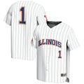 #1 Illinois Fighting Illini Lightweight Baseball Jersey - White product image 1, provided for visual reference and product