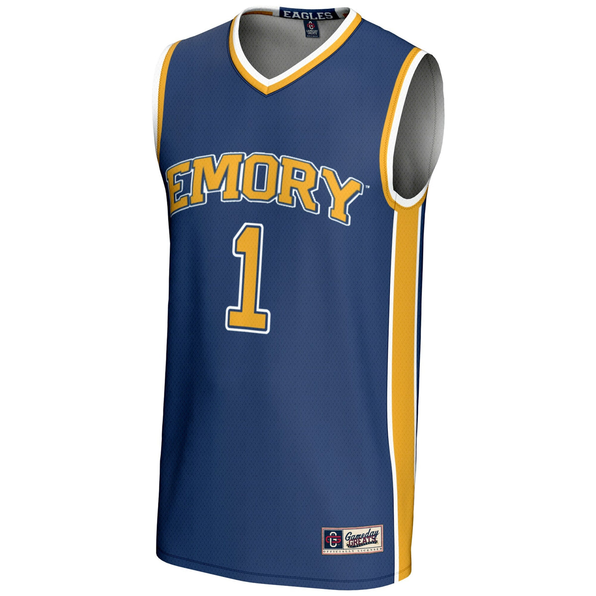 #1 Emory Eagles Lightweight Basketball Jersey - Blue product image 3, provided for visual reference and product detail review