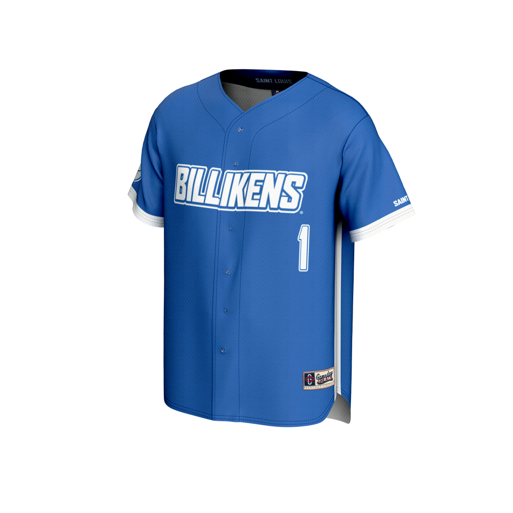 #1 Saint Louis Billikens Lightweight Baseball Fashion Jersey - Blue product image 3, provided for visual reference and