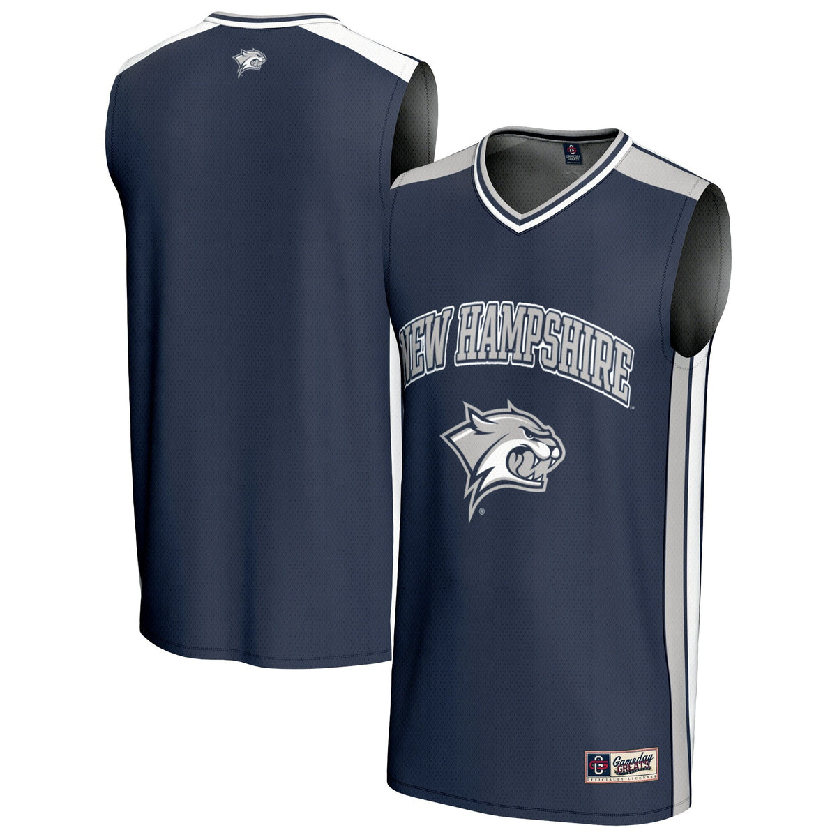 New Hampshire Wildcats Spirit Basketball Jersey - Navy product image 1, provided for visual reference and product detail