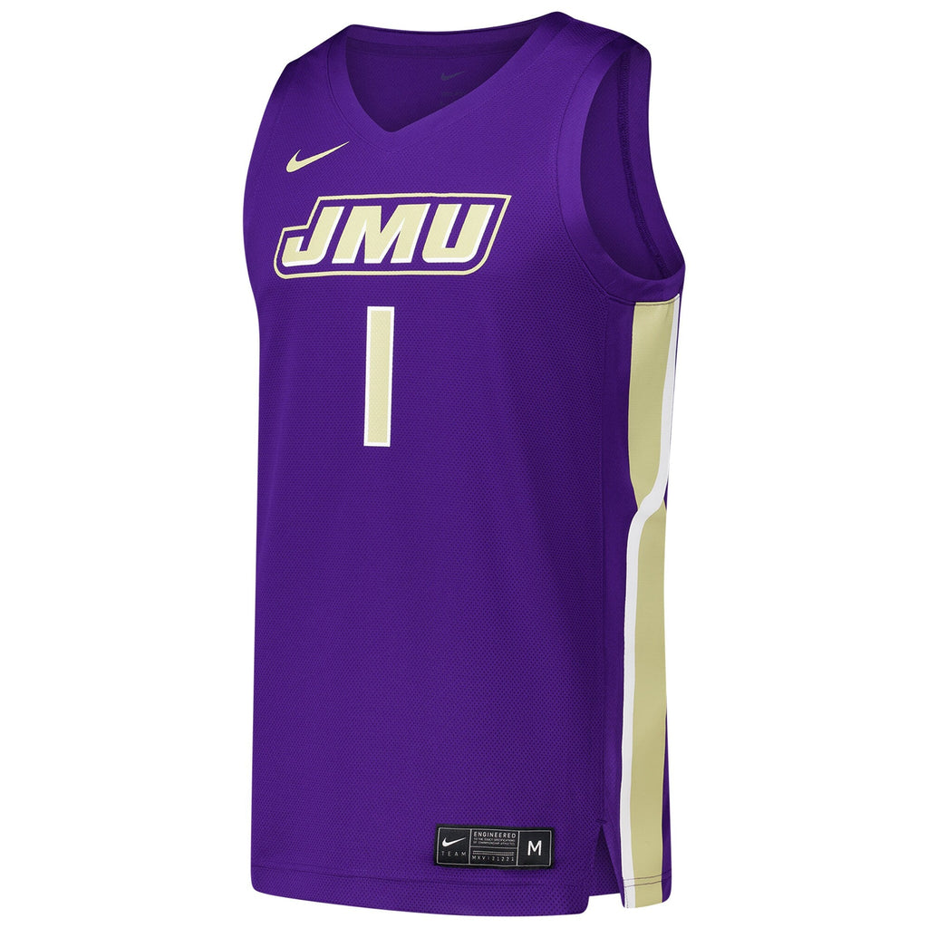 #1 James Madison Dukes Replica Basketball Jersey - Purple product image 3, provided for visual reference and product detail