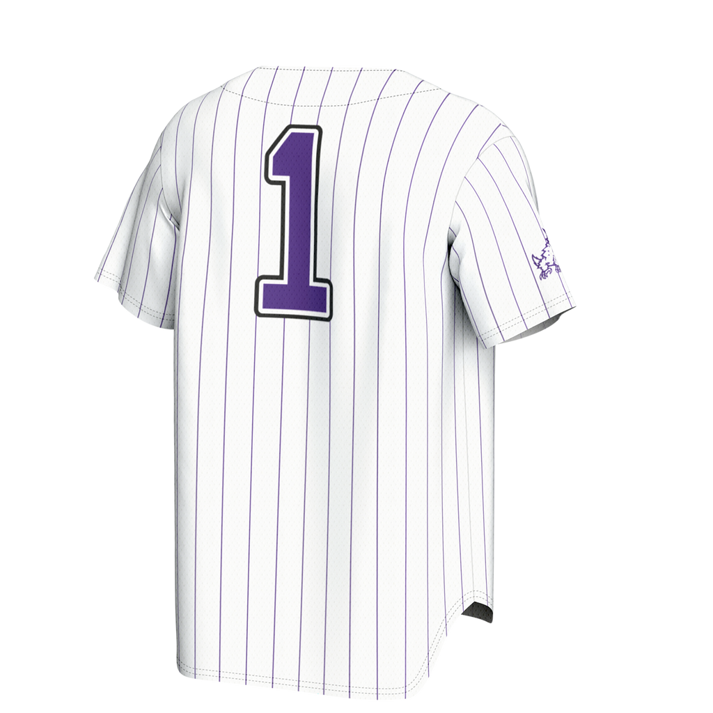 TCU Horned Frogs Lightweight Collegiate Baseball Fashion Jersey - White product image 4, provided for visual reference and