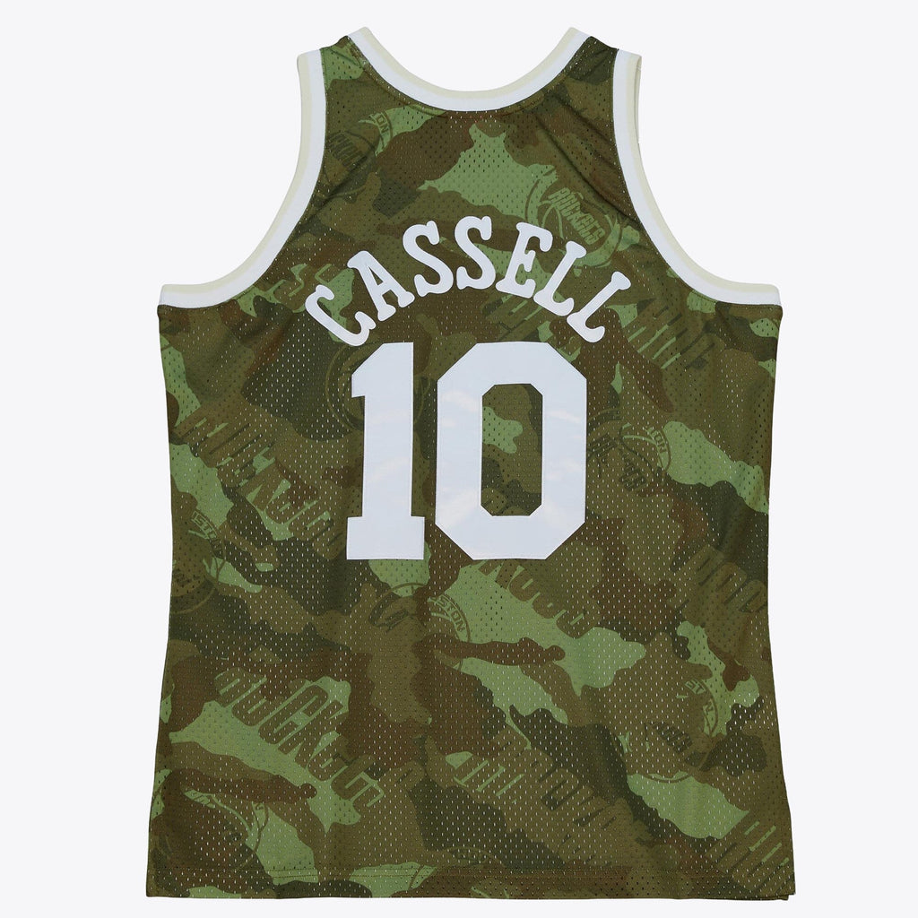 Houston Rockets Sam Cassell 1993 Ghost Camo Swingman Jersey - Green product image 4, provided for visual reference and