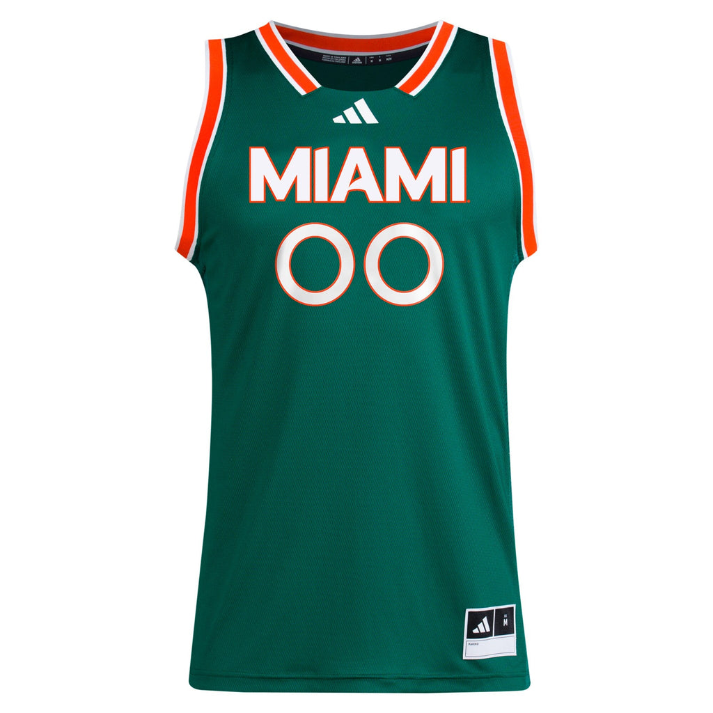 Miami Hurricanes NIL Pick-A-Player Basketball Jersey - Green product image 3, provided for visual reference and product