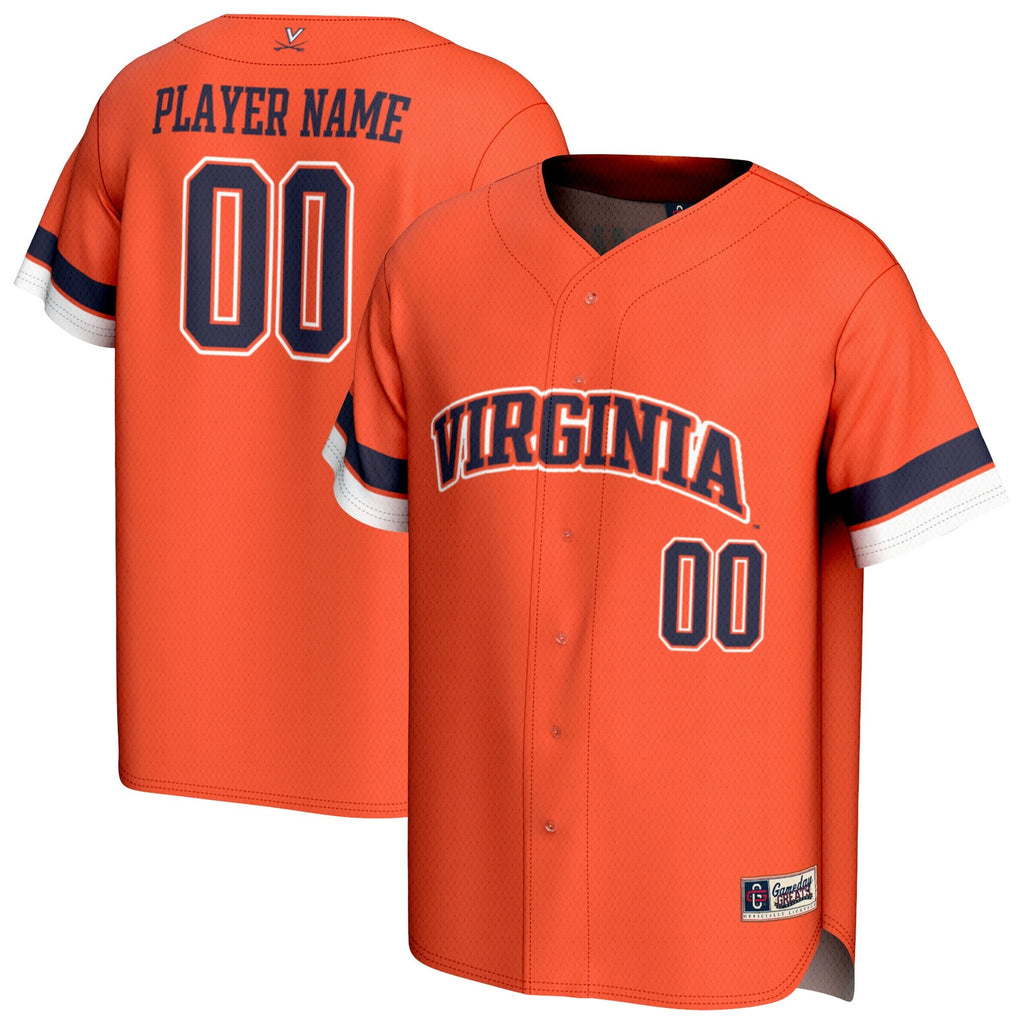 Virginia Cavaliers NIL Pick-A-Player Baseball Lightweight Jersey - Orange product image 1, provided for visual reference and