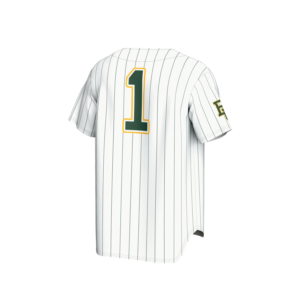 #1 Baylor Bears Lightweight Baseball Fashion Jersey - White product image 4, provided for visual reference and product