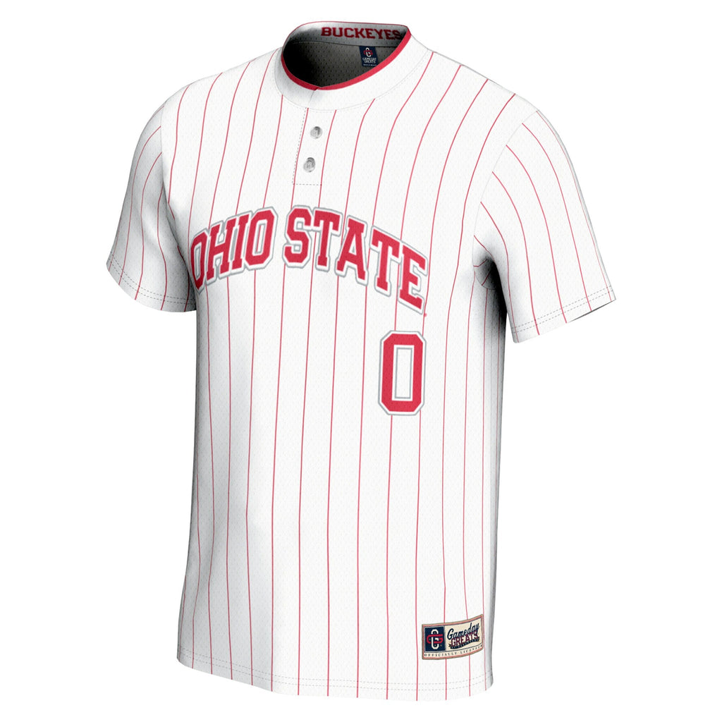 #0 Ohio State Buckeyes Lightweight Softball Jersey - White product image 3, provided for visual reference and product detail