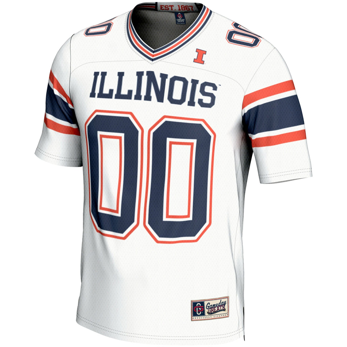Illinois Fighting Illini NIL Pick-A-Player Football Jersey - White product image 3, provided for visual reference and