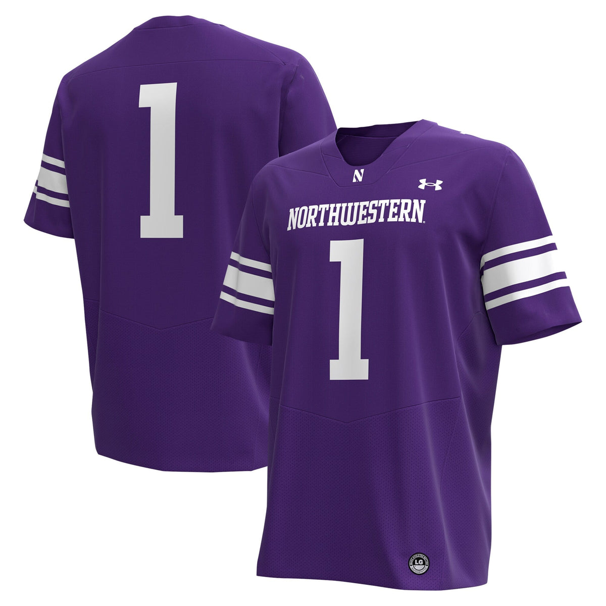 #1 Northwestern Wildcats Replica Football Jersey - Purple product image 1, provided for visual reference and product detail