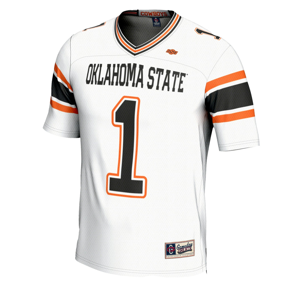 #1 Oklahoma State Cowboys Football Jersey - White product image 3, provided for visual reference and product detail review