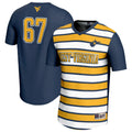 #67 West Virginia Mountaineers Lightweight Soccer Fashion Jersey - Navy product image 1, provided for visual reference and