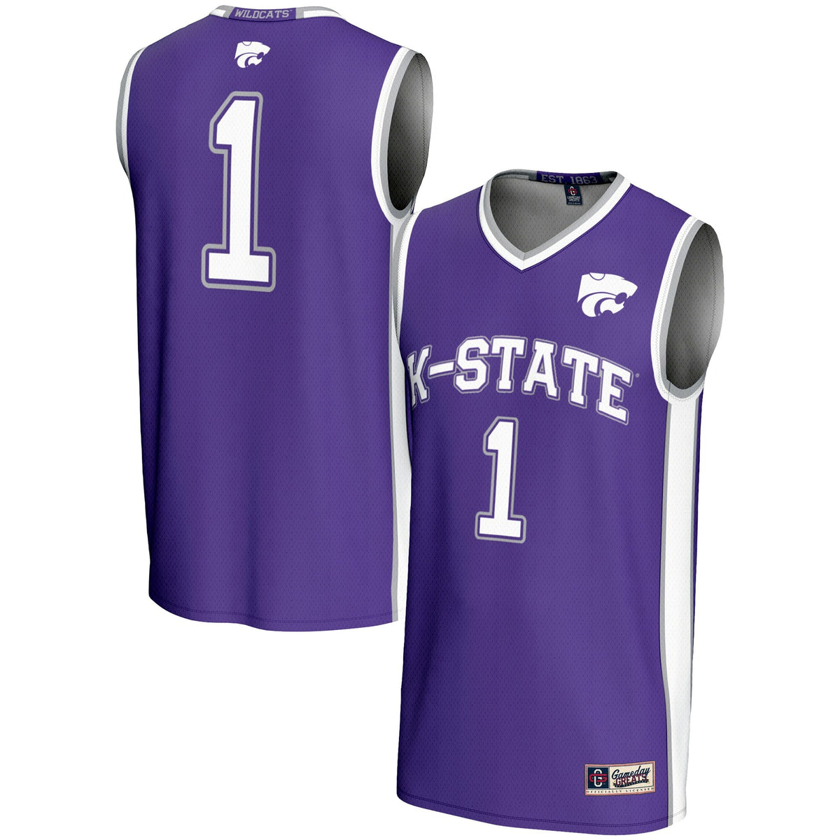 #1 Kansas State Wildcats Lightweight Basketball Jersey - Purple product image 2, provided for visual reference and product