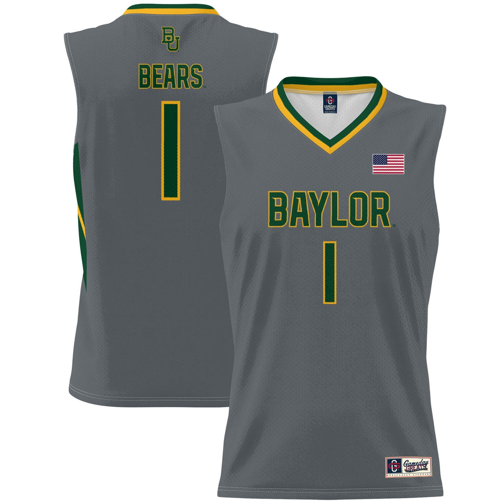 #1 Baylor Bears Lightweight Basketball Jersey - Gray product image 1, provided for visual reference and product detail review