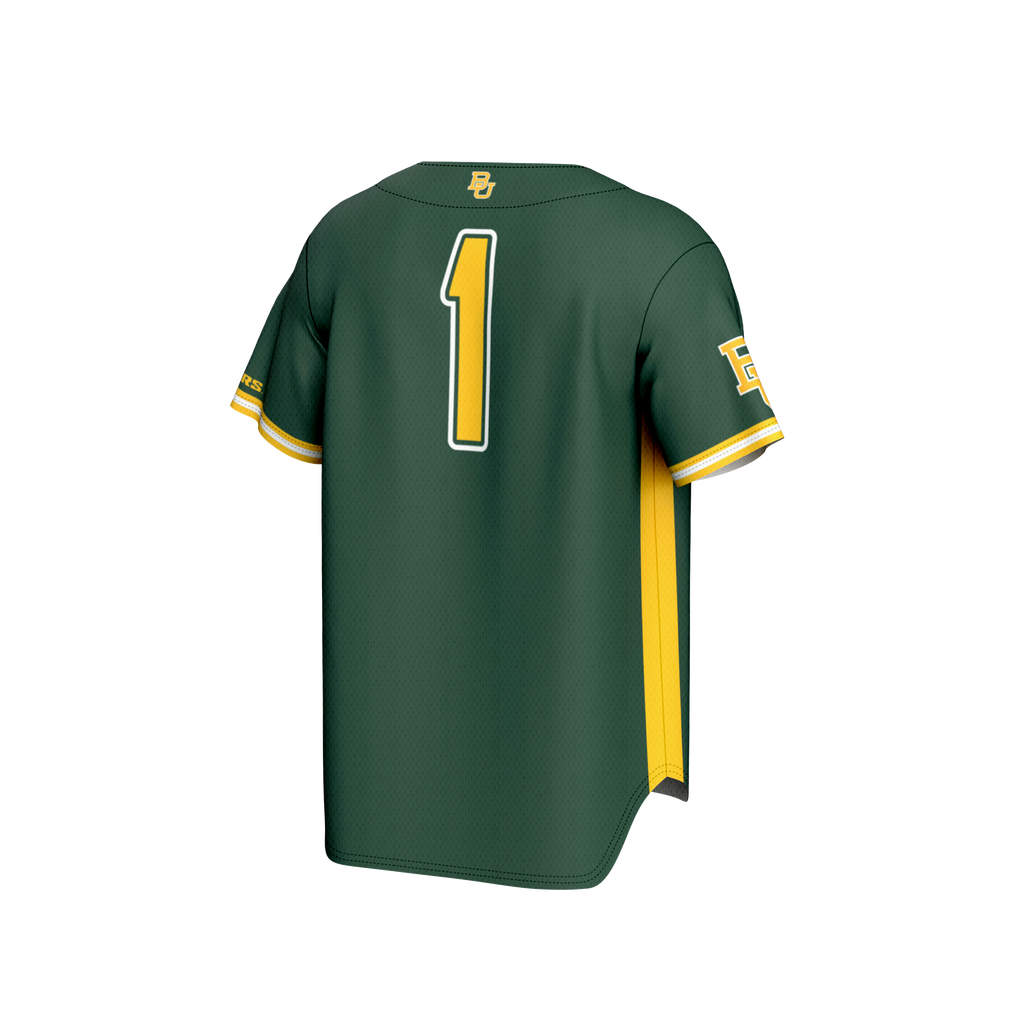 #1 Baylor Bears Lightweight Baseball Fashion Jersey - Green product image 4, provided for visual reference and product