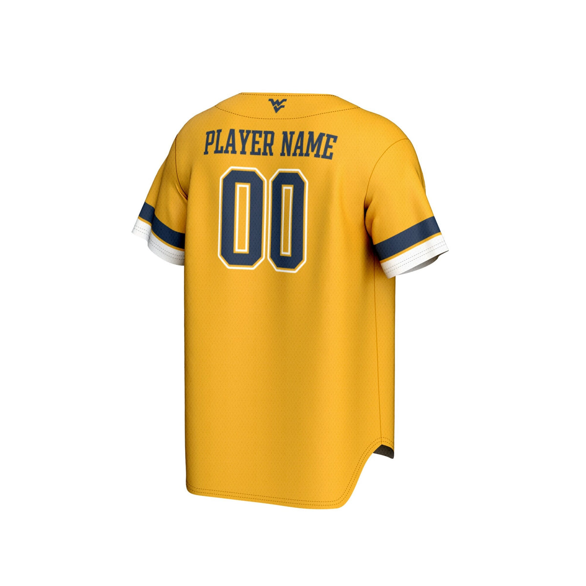 West Virginia Mountaineers NIL Pick-A-Player Lightweight Collegiate Baseball Fashion Jersey - Gold product image 4, provided