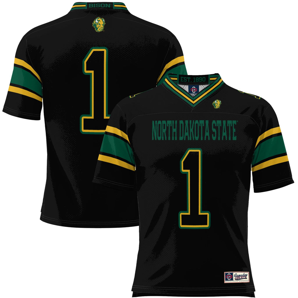 #1 NDSU Bison Endzone Football Jersey - Black product image 2, provided for visual reference and product detail review