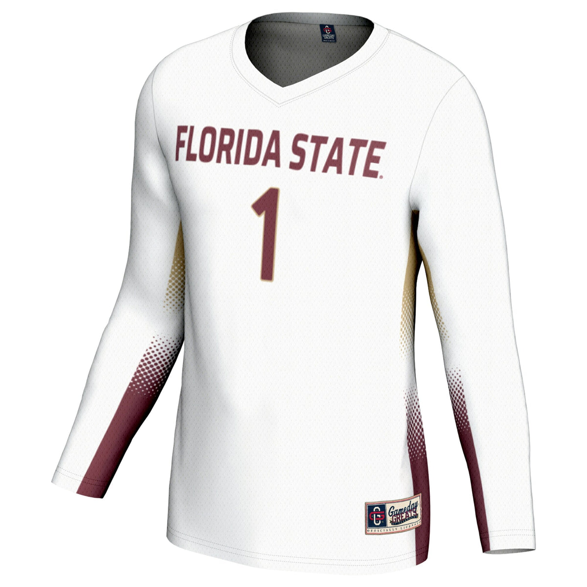 #1 Florida State Seminoles Lightweight Volleyball Jersey - White product image 3, provided for visual reference and product