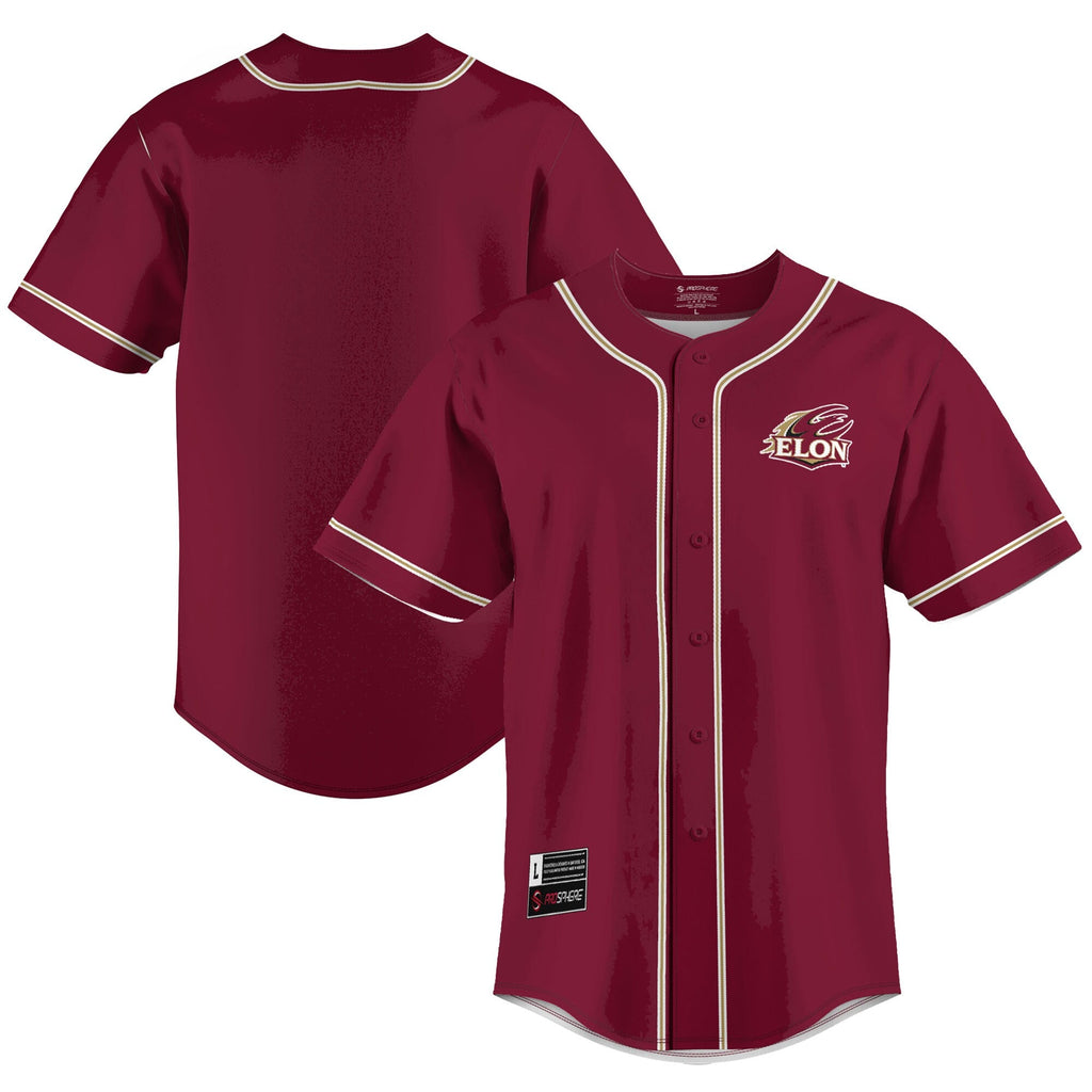 Elon Phoenix Lightweight Baseball Jersey - Maroon product image 1, provided for visual reference and product detail review