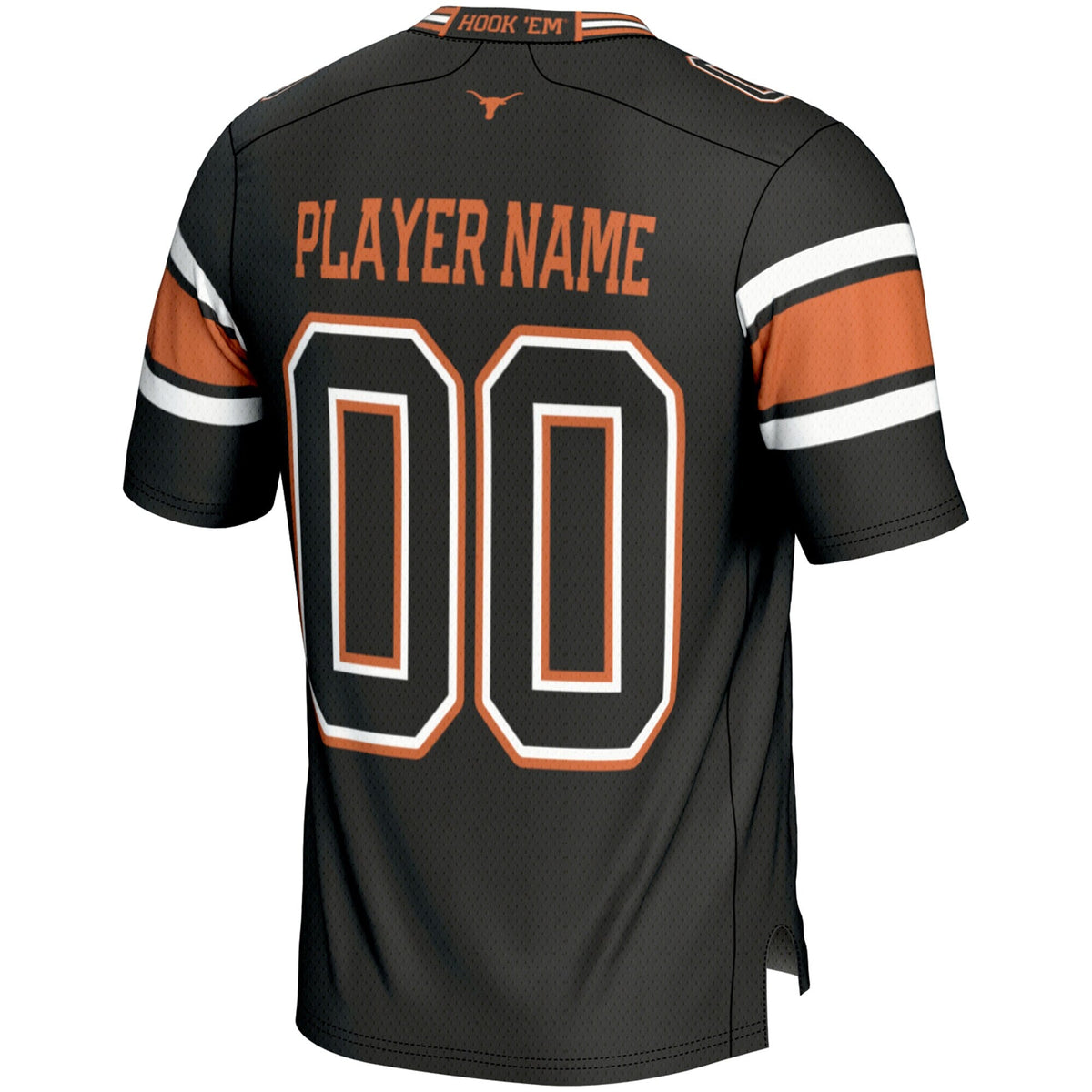 Texas Longhorns NIL Pick-A-Player Football Jersey - Black product image 4, provided for visual reference and product detail