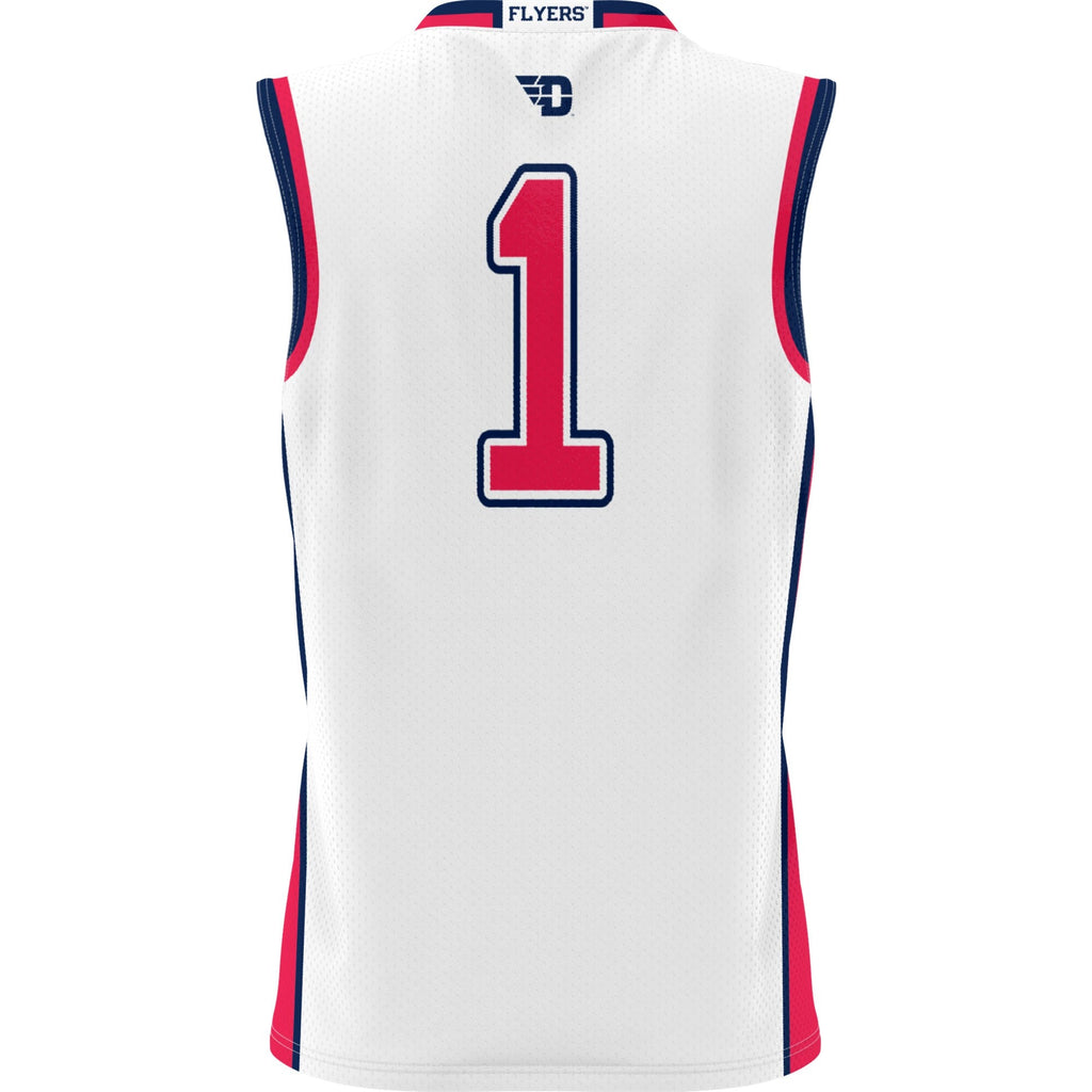 #1 Dayton Flyers Lightweight Basketball Jersey - White product image 4, provided for visual reference and product detail