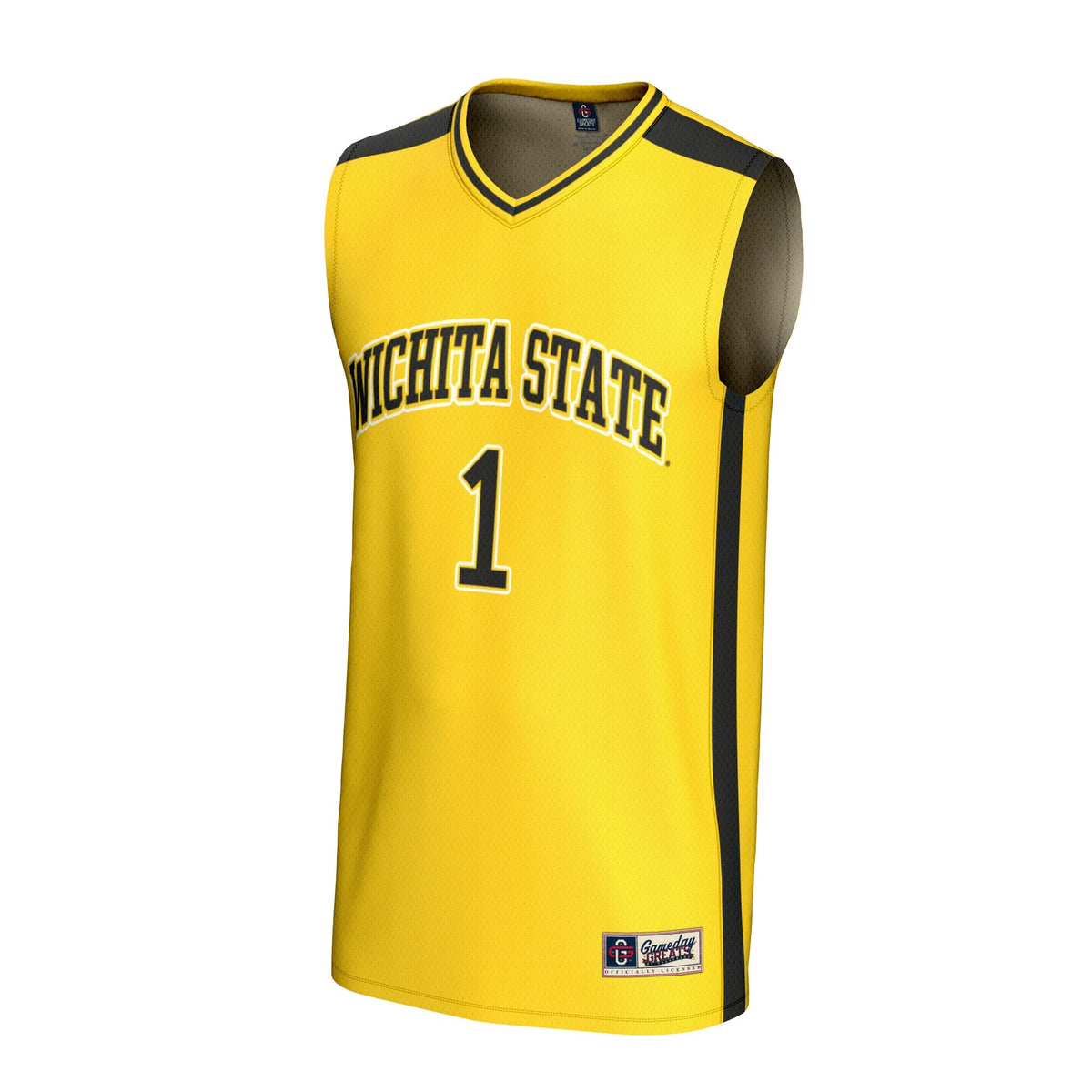 #1 Wichita State Shockers Lightweight Basketball Fashion Jersey - Yellow product image 3, provided for visual reference and